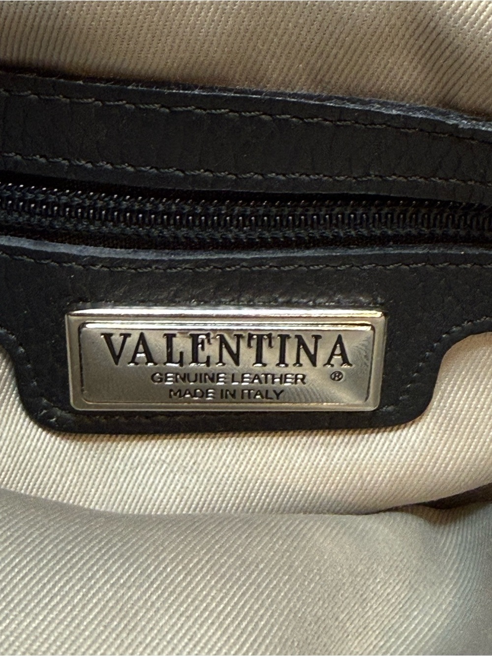Valentina Italia Large Black & Tan Leather Slouchy Tote Shoulder Bag - Picture 10 of 16